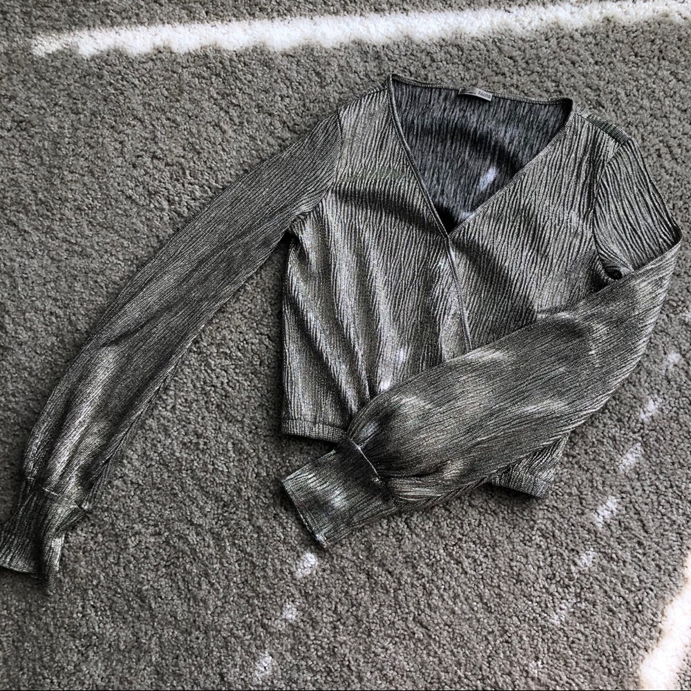 Zara Gold Ribbed crop top